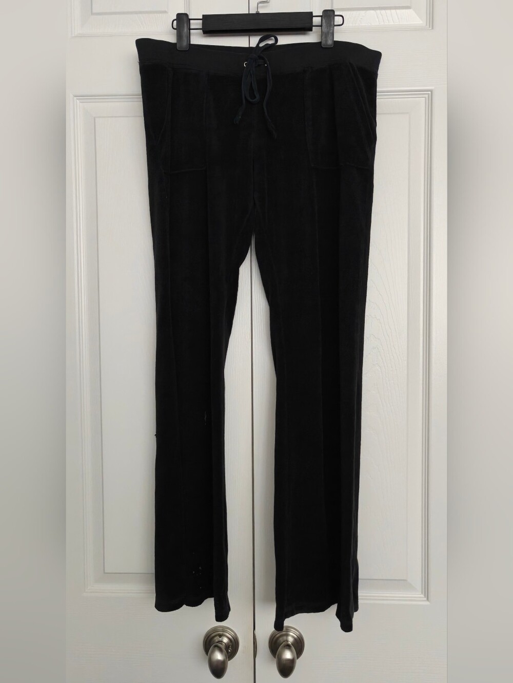 Juicy Couture Black Drawstring Terrycloth Lounge Pants, Size XL